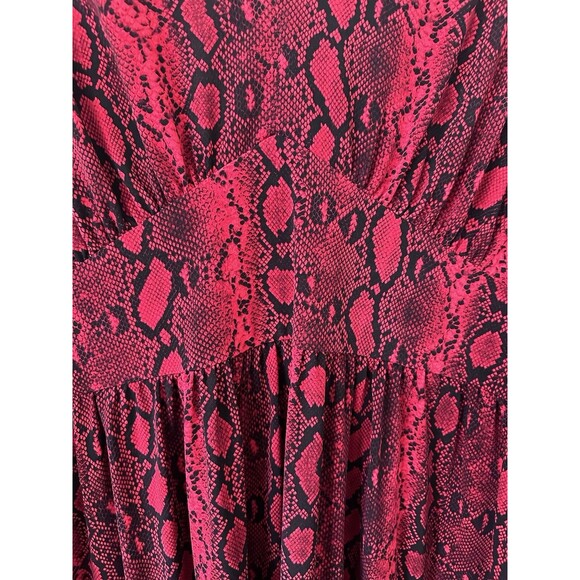 Michael Kors Women's Plus Size Snakeskin-Print Mini Dress Red Crimson Size 3X - Picture 5 of 9